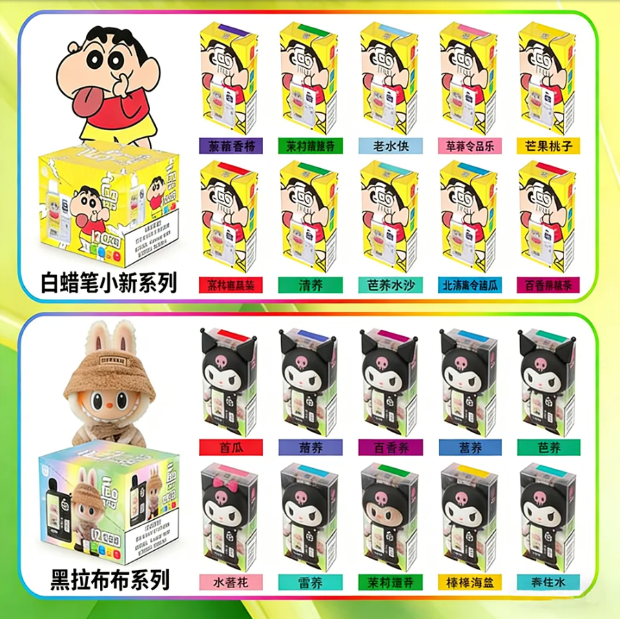 Fog Trap LABUBU 蠟筆小新聯名款 12000口抛棄式-B:圖片 3